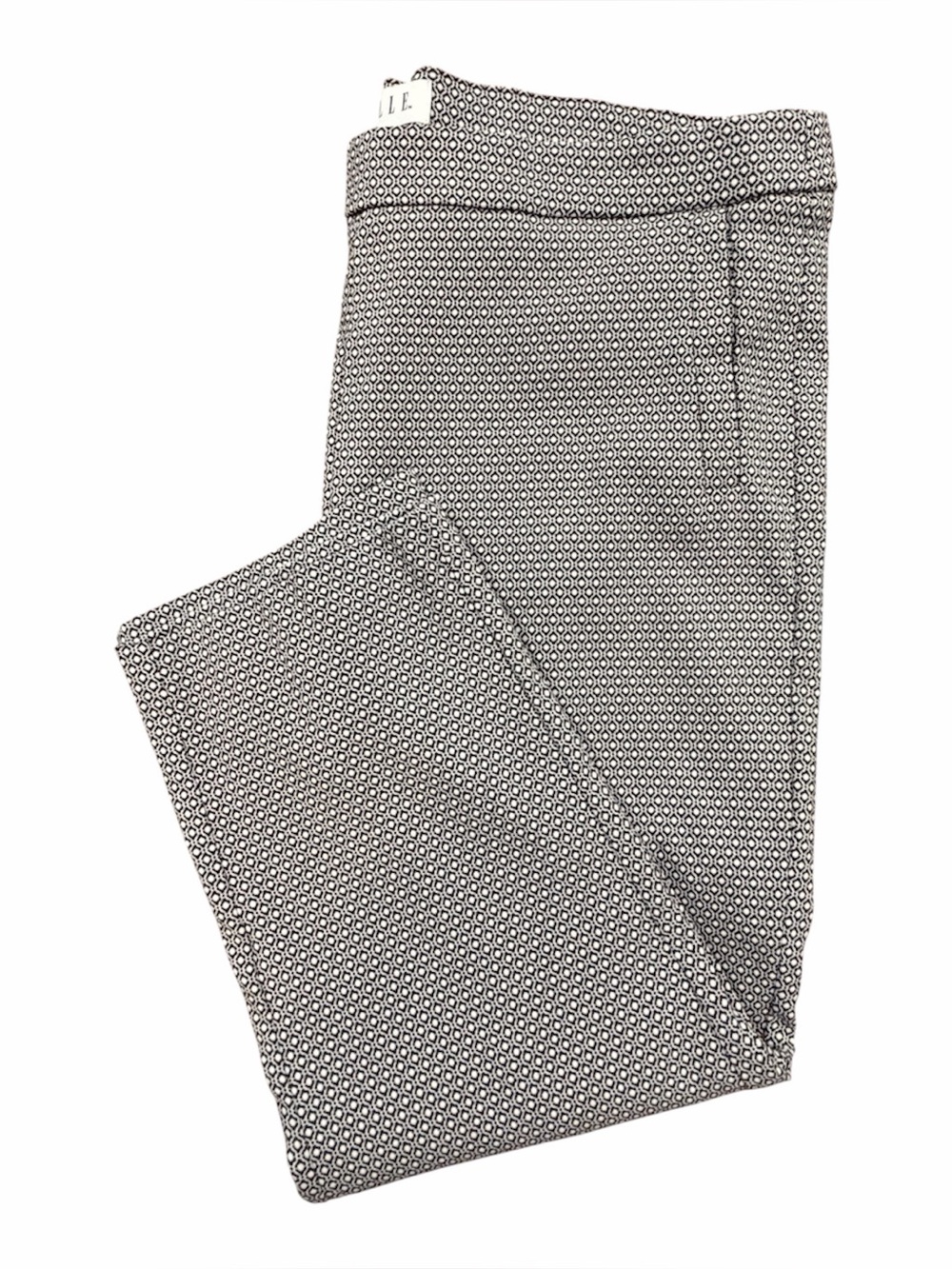 Elle Womens Black & White Micro-Pattern Straight Leg Pull-On Pants - XL